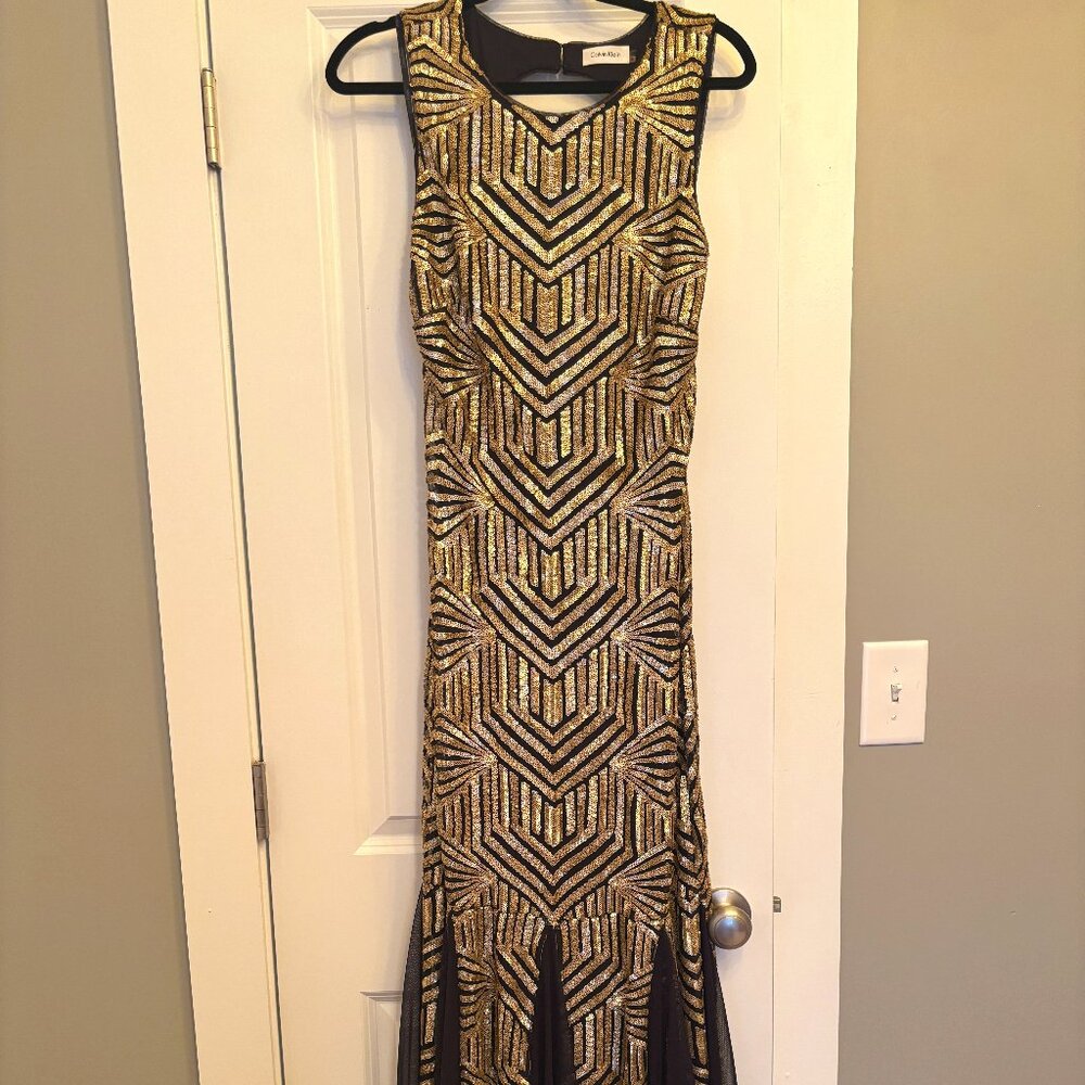 Calvin Klein Sequin Evening Gown